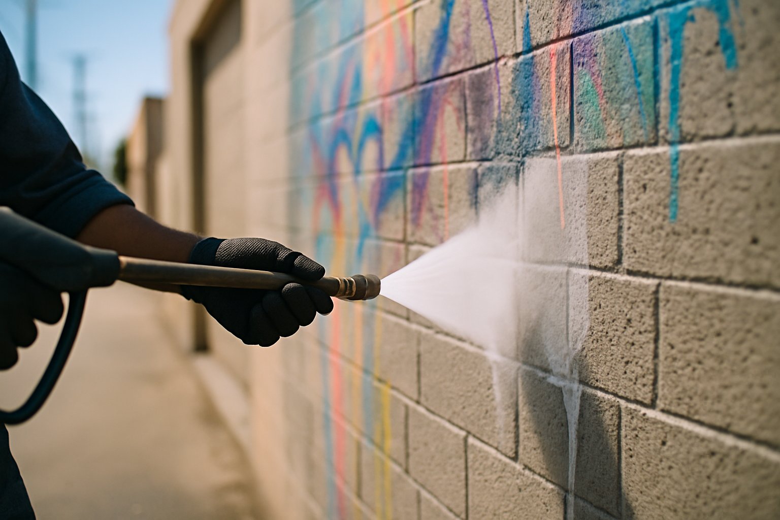 Remoción de graffiti y manchas de aceite
